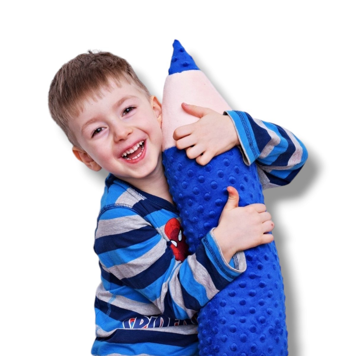 Kredka pluszowa zagłówek długa poduszka ochraniacz niebieska