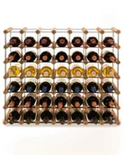 Stojaki na wino - Regał Na Wino Stojak Na 42 Butelki Szklane/ Pet — Rw-8/ 7X6 — Brązowy Brązowy Metal + Drewno Rw-8-7X6-42_O_Br / Wamar-Sosenka - miniaturka - grafika 1