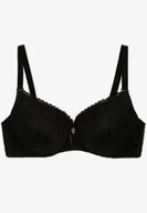 Biustonosze - Czarny Biustonosz Koronowy Full Cup z Ozdobą między Miseczkami Danesea - miniaturka - grafika 1