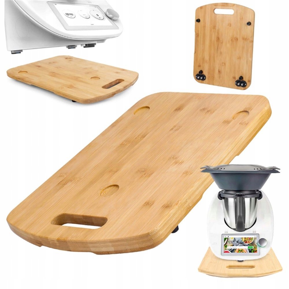 PODKŁADKA ŚLIZGOWA POD THERMOMIX TM5 TM6 BAMBUSOWA 28X36 CM Z KÓŁKAMI