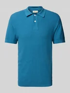 Koszulki męskie - Koszulka polo o kroju super skinny fit z fakturowanym wzorem model ‘AIDEN’ - miniaturka - grafika 1