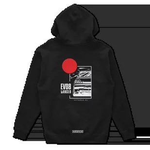 Bluza z kapturem Mitsubishi Lancer EVO 8 czarna-XXL - Odzież do sportów motorowych - miniaturka - grafika 1