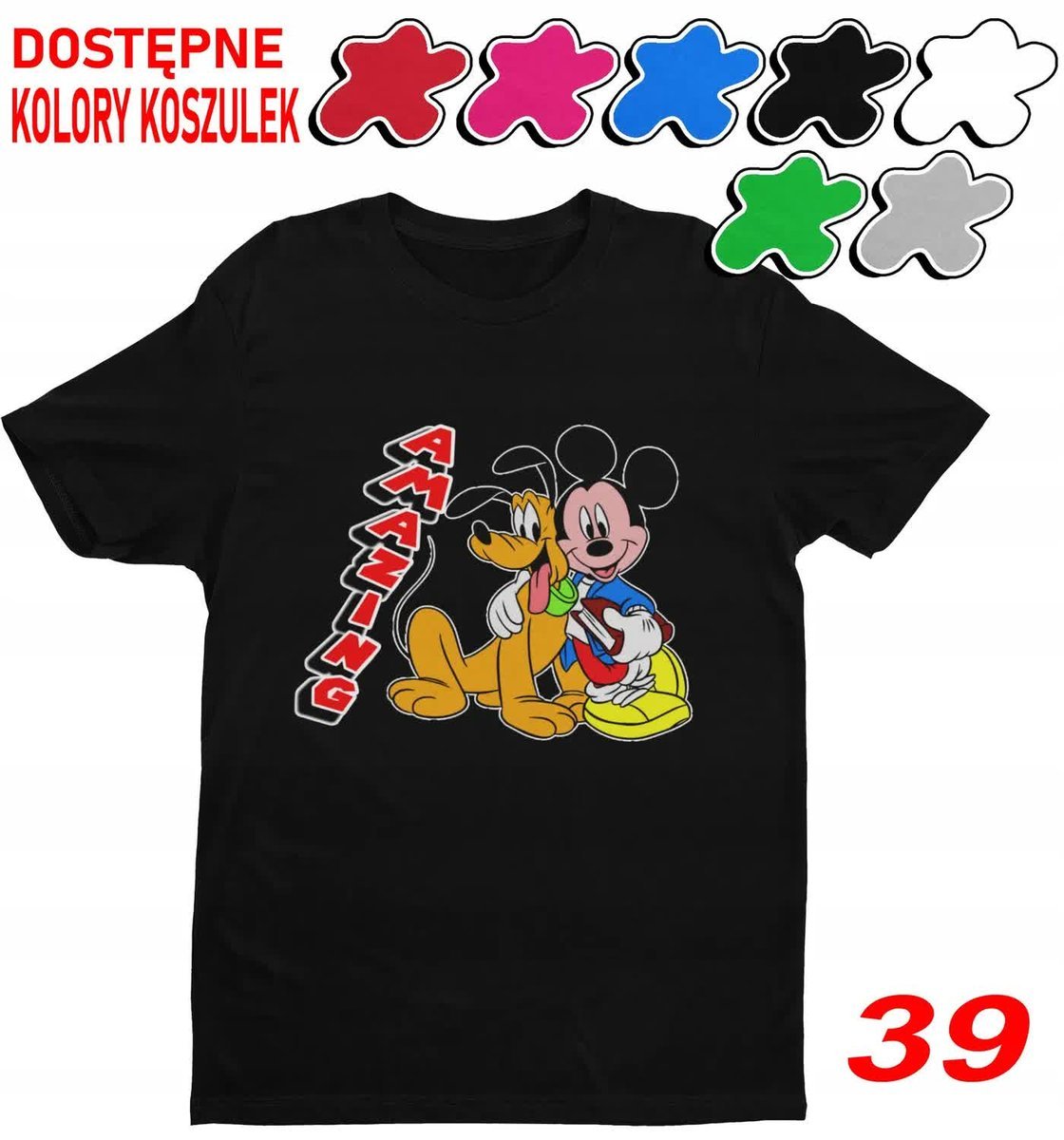 Dziecięca Koszulka Z Nadruki.Duży Wybór Myszka Miki Pluto Goofy - L 146-152