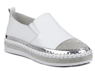 Buty damskie sneakersy białe na platformie wsuwane skórzane S.Barski 370-41 - Półbuty damskie - miniaturka - grafika 1
