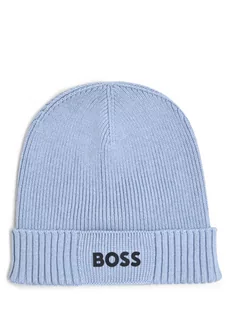 BOSS Green - Czapka męska  Asic_Beanie-X, niebieski - Czapki męskie - miniaturka - grafika 1