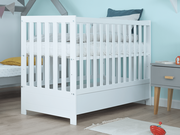 Łóżeczka i kojce - Łóżeczko dziecięce sosnowe Baby Sleep 60x120 białe - miniaturka - grafika 1