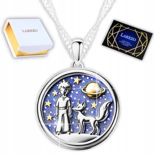 Naszyjnik Srebrny 925 Mały Książe z Liskiem Gwiazdkami Najlepsi Przyjaciele - Naszyjniki - miniaturka - grafika 1
