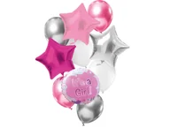 Balony i akcesoria - Zestaw balonów It's a Girl różowy - 10 szt. - miniaturka - grafika 1