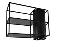 Okapy kuchenne - Nortberg Tubo Cage Asymmetric Glass 120 Black Matt - miniaturka - grafika 1