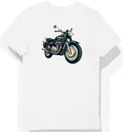 Koszulki męskie - Koszulka męska biała z eleganckim motocyklem w stylu retro XXL - miniaturka - grafika 1