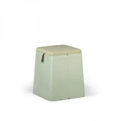 Taborety i hokery - B2B Partner Taboret plastikowy z poduszką, zielony 432048 - miniaturka - grafika 1