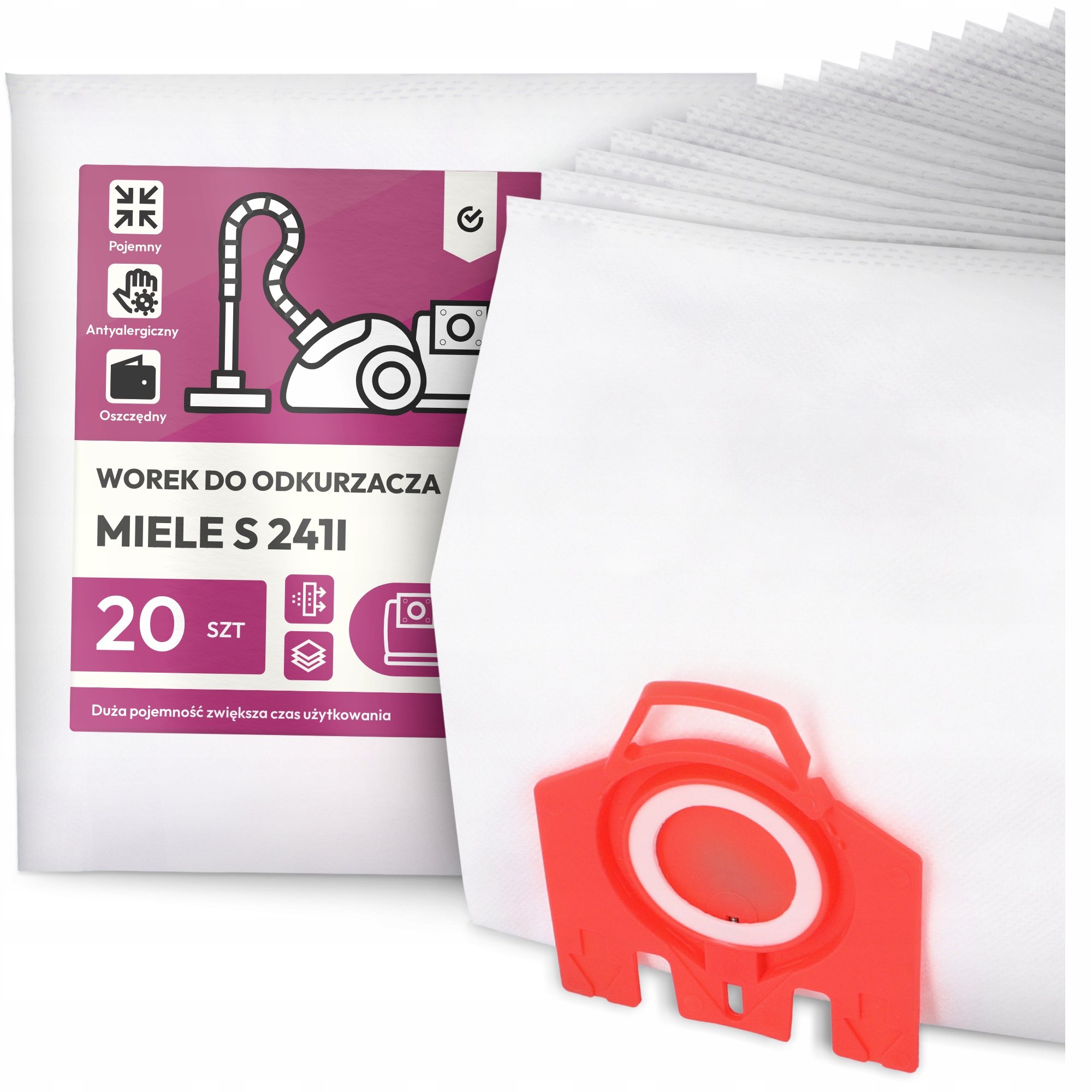 20x Worek do Odkurzacza Miele S 241I Syntetyczny Duży Mocny Torba Worki G9