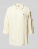 Bluzki damskie - Bluzka o kroju relaxed fit z czystego lnu - miniaturka - grafika 1