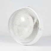 Oświetlenie warsztatowe - OPR.kanałowa LED okrągła  3W b.ciepła 3000K (200lm) SAN60LED metal/szkło biała IP44 Volteno [RONDO LED] - miniaturka - grafika 1