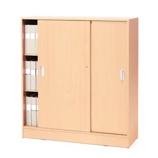 Szafa z drzwiami przesuwnymi FLEXUS, 1325x1200x415 mm, buk - Szafy biurowe Szafa z drzwiami przesuwnymi FLEXUS, 1325x1200x415 mm, buk - Szafy biurowe - miniaturka - grafika 1