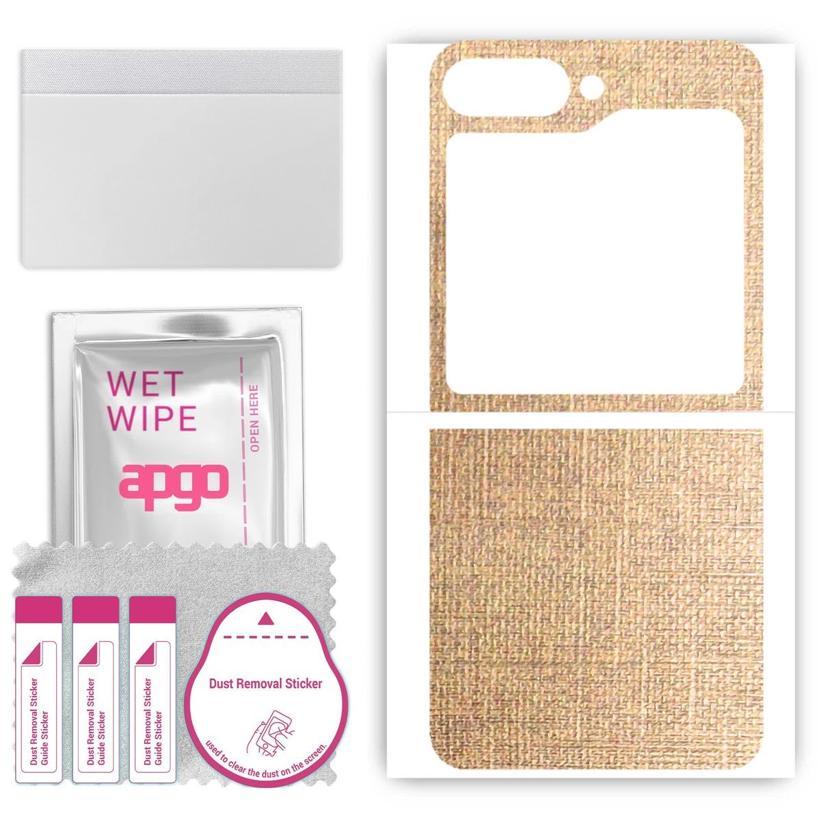 Folia naklejka skórka strukturalna na TYŁ do Samsung Galaxy Z Flip 6 - Tkanina Denim Beżowy - apgo SKINS