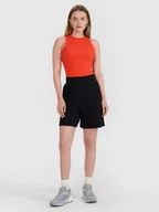 Spodnie sportowe damskie - Damskie spodenki dresowe 4F 4FRSS25TSHOF727 - czarne - miniaturka - grafika 1