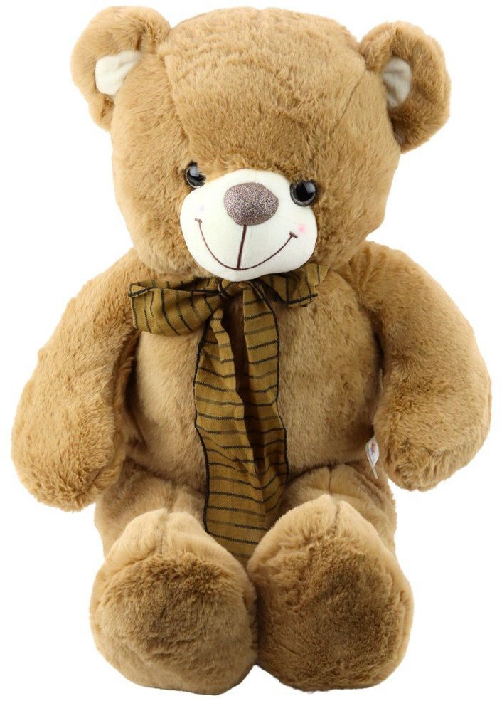 Pluszowa Maskotka Przytulanka Miś z Brązową Kokardą w Paski 60cm LEAN Toys