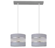 Lampy sufitowe - Żyrandol na lince HELEN 2xE27/60W/230V szary/srebrny - miniaturka - grafika 1