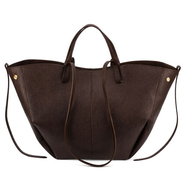 Vera Pelle skórzana torebka damska shopperka brązowa łódka czekoladowa A4