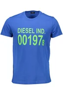 Koszulki męskie - DIESEL MĘSKA KOSZULKA Z KRÓTKIM RĘKAWEM NIEBIESKA - miniaturka - grafika 1