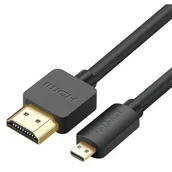 Kable - UGREEN kabel High Speed z Ethernetem, micro HDMI (typ D) na HDMI (typ A), pozłacane końcówki, obsługuje 3D i rozdzielczość 4K oraz Audio Return, odpowiedni do Kindle, Kindle Fire HD, komputerów, table 30148 - miniaturka - grafika 1