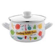 Garnki - Garnek emaliowany Pyza Julia z pokrywką 16 cm 2,2 l - miniaturka - grafika 1