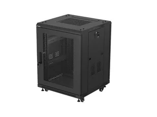 Szafa inastalacyjna rack lanberg 19" 15u 600x600 czarna drzwi perforowane (flat pack) FF01-6615-23B - Szafy rack - miniaturka - grafika 1