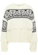 Swetry damskie - IZIA Damski sweter z dzianiny mahisha, wełniany biały czarny, M/L, wełniany biały czarny, M-L - miniaturka - grafika 1