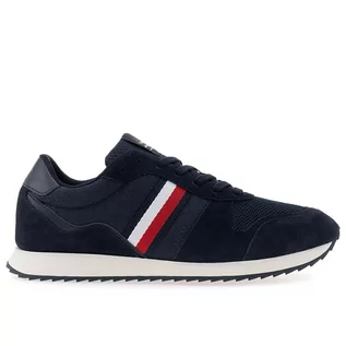 Buty sportowe męskie - Buty Tommy Hilfiger Runner Evo Mix FM0FM04699-DW5 - granatowe - grafika 1