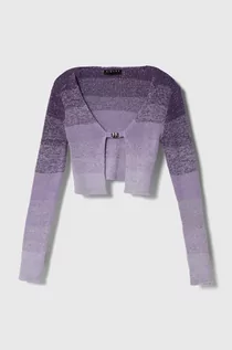 Swetry dla dziewczynek - Sisley kardigan dziecięcy kolor fioletowy lekki - grafika 1