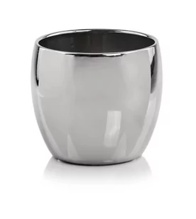 Osłonka Na Doniczkę Ceramiczna Kula Srebrna 17Cm - Donice - miniaturka - grafika 1