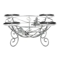 Ozdoby bożonarodzeniowe - Adwentowy świecznik metalowy Starlights, srebrny, 27 x 13 x 27 cm - miniaturka - grafika 1