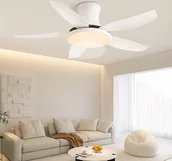 Wentylatory sufitowe - SX013-120 Biały Wentylator sufitowy z oświetleniem LED z pilotem zdalnego sterowania Regulacja barwy/jasności światła 6 prędkości, timer 2 godziny Tryb letni i zimowy 54 W - miniaturka - grafika 1