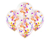 Balony i akcesoria - GMR Balony przezroczyste z kolorowym konfetti 30 cm 4 szt GD-4BK - miniaturka - grafika 1