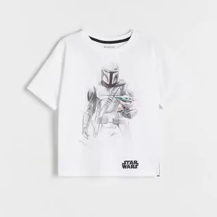 Koszulki dla chłopców - Reserved - T-shirt oversize Star Wars - Kremowy - grafika 1