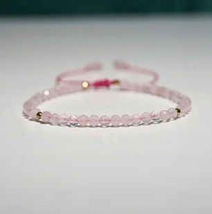 Bransoletka Kwarc Różowy 3mm - Crystals Break Talizman Prezent - Bransoletki - miniaturka - grafika 1