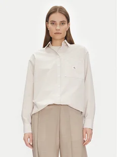 Calvin Klein Jeans Koszula J20J224436 Beżowy Relaxed Fit - Koszule damskie - miniaturka - grafika 1