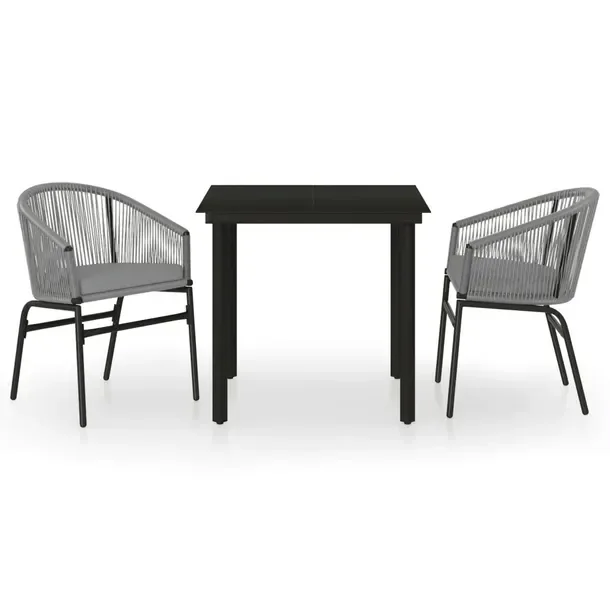 Zestaw jadalniany do ogrodu ze stali i rattanu PVC, stół 80x80x74 cm, krzes
