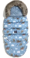 Śpiworki dla dzieci - Śpiworek Do Wózka Gondoli Sanek Combo Jesienny Zimowy Z Futerkiem Arctic Friends Wind Blue 54X115 Cm La Millou - miniaturka - grafika 1