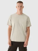 Koszulki męskie - T-shirt oversize z nadrukiem męski 4F 4FRSS24TTSHM2543-83S Brązowy Roz. S - miniaturka - grafika 1