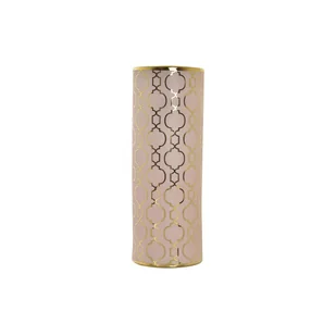 Wazon DKD Home Decor 13,5 x 13,5 x 36 cm Porcelana Różowy Złoty Orientalny Chromowanie - Wazony i flakony - miniaturka - grafika 1