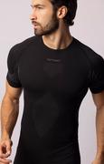 Koszulki sportowe męskie - Termoaktywna koszulka męska z krótkim rękawem czarno-szara Breeze, Kolor czarno-szary, Rozmiar L, Spaio - Primodo.com - miniaturka - grafika 1