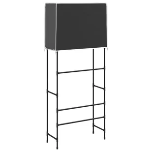 Lumarko 2-poziomowy stojak nad pralkę, czarny, 71x29,5x170,5 cm, żelazo - Półki łazienkowe - miniaturka - grafika 6