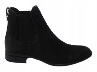 Botki Carinii S4179 czarne skóra naturalna nubuk płaski obcas r.38 - Botki damskie - miniaturka - grafika 1