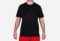 Koszulki męskie - Nike Air Jordan Dry Jumpman Rise Dri-Fit Tee Black Red - miniaturka - grafika 1