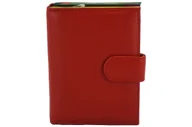 Portfele - Pojemny kolorowy portfel damski skórzany - Czerwony - miniaturka - grafika 1