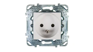 LEDart wtyczkowe pojedyncze (2P+PE), z uziemieniem, 10/16A, z przesłonami torów prądowych, Schneider Unica Plus,16A/250V MGU50.039.18Z - Gniazdka elektryczne - miniaturka - grafika 1