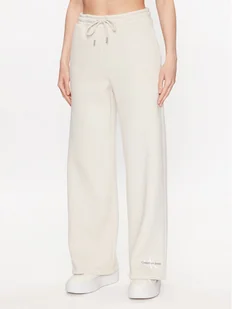 Calvin Klein Jeans Spodnie dresowe J20J221296 Écru Relaxed Fit - Spodnie sportowe damskie - miniaturka - grafika 1