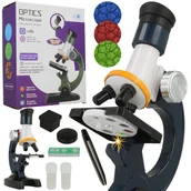 Mikroskopy i lupy - Mikroskop Naukowy 1200X Z Akcesoriami Edukacyjny  Niebieski U721N - miniaturka - grafika 1